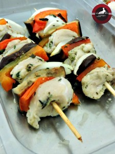 Pinchos de carne de conejo
